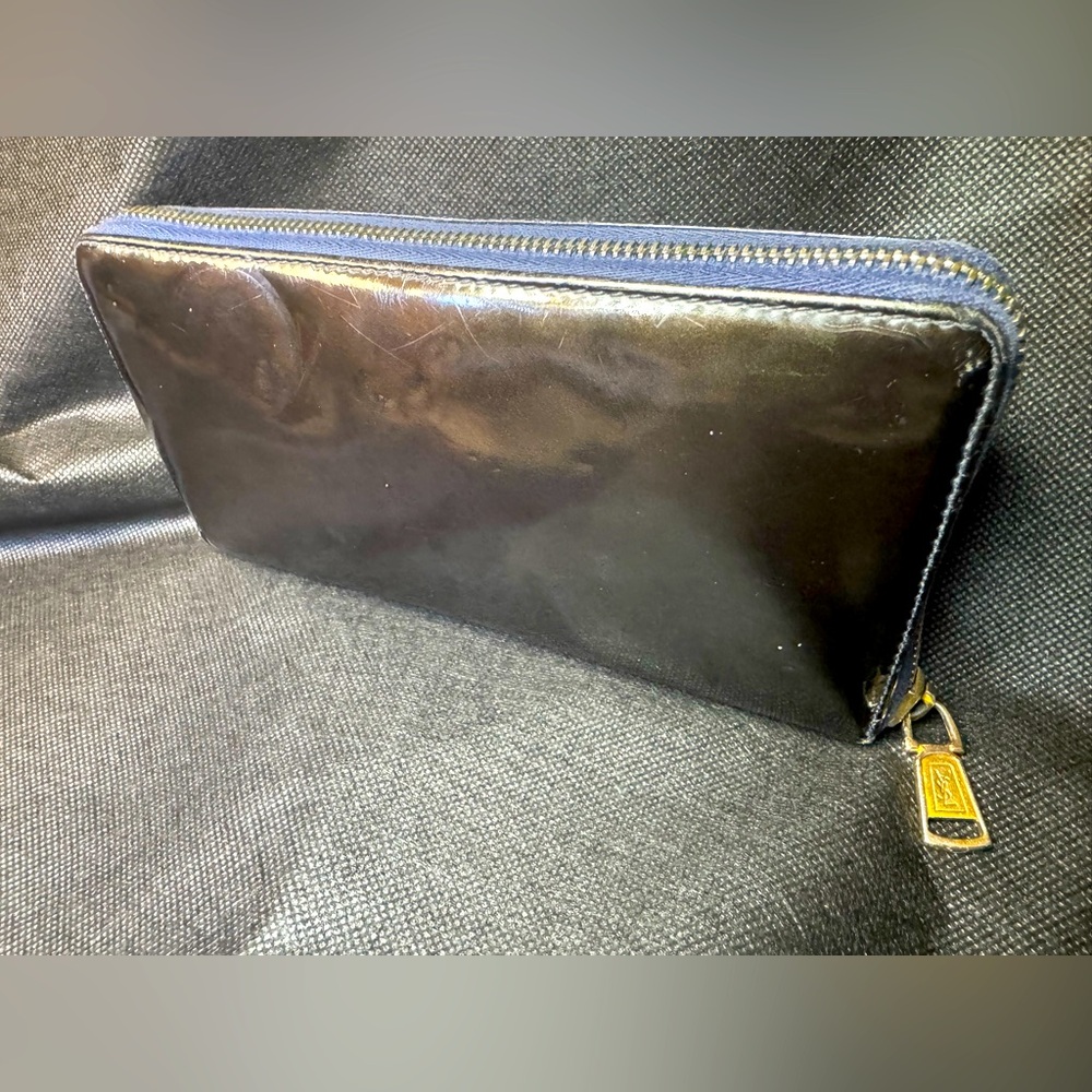 Yves Saint Laurent Authentic Y-Mail Patent Leather Wallet Rare Vintage YSL - Picture 7 of 13